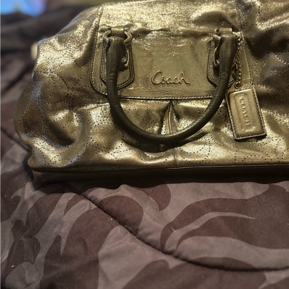 Coach Ashley Metallic Shimmering Silver Bag - Picture 3 of 12